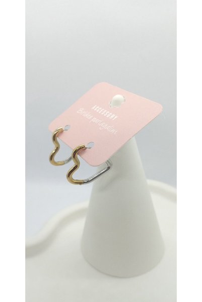 ndjewelry Two Color Heart Earrings