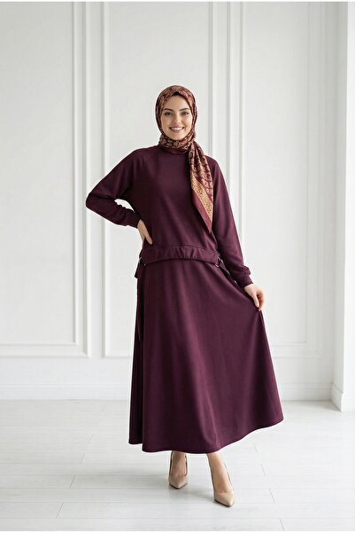 BENAHOLL Σετ φούστας Atike με κορδόνια και μεταλλικά αξεσουάρ - NL810 Δαμασκηνί