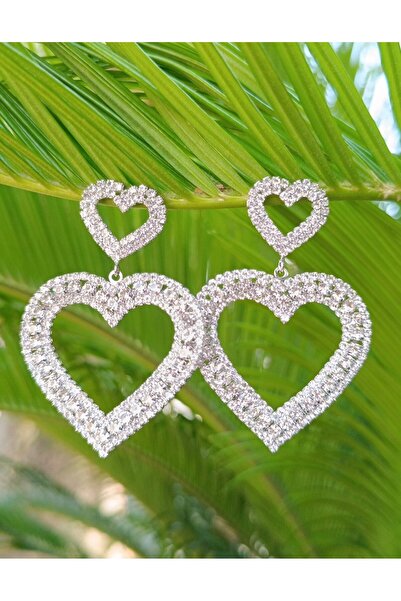 Monalisa Home Silver Color Zircon Stone Luxury Evening Dress Earrings