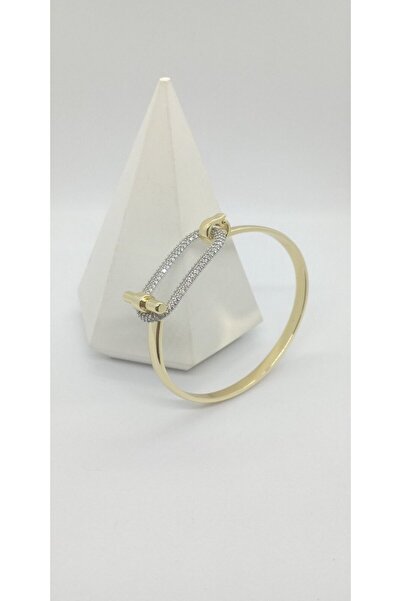 ndjewelry سلسلة خاصة من حجر الزركون بتفاصيل بيضاوية ومشبك فتح علوي