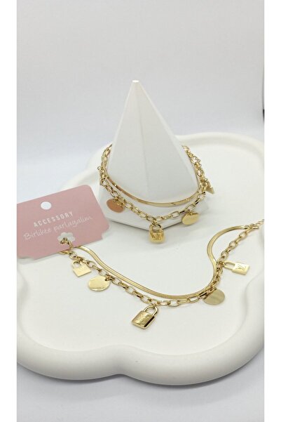 ndjewelry سوار موديل العلامة التجارية باللون الذهبي