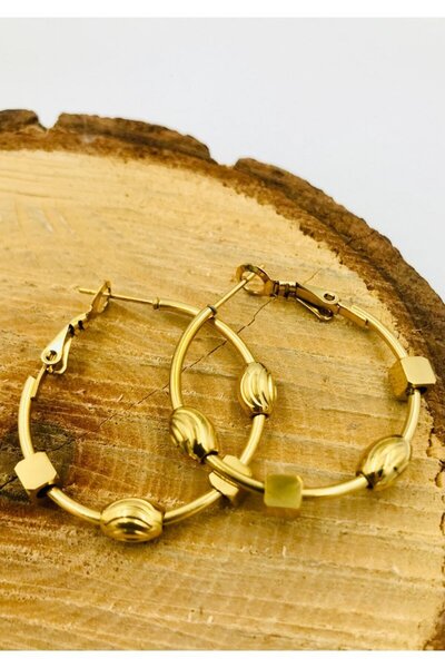 Monalisa Home Mnalisa Home Gold Color Figured Steel Earrings