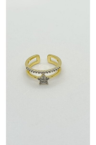 ndjewelry خاتم ذهبي مزين بتفاصيل نجمية