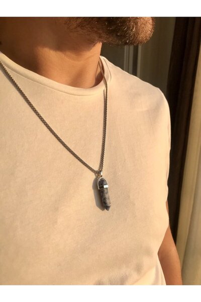 Doğaltaş Masalları Steel Sodalite Pendant
