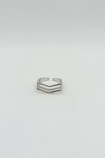 ndjewelry خاتم فضي على شكل شيفرون