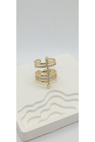 ndjewelry خاتم متعدد الألوان ذهبي اللون