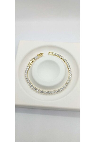 ndjewelry سوار من الفولاذ ذو اللون الذهبي المربع من حجر الممر المائي