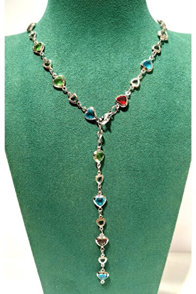 Monalisa Home Luxurious Figured Ornate Colored Stone Y Necklace