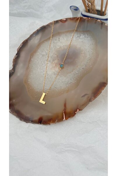 Doğaltaş Masalları Steel Letter L Necklace