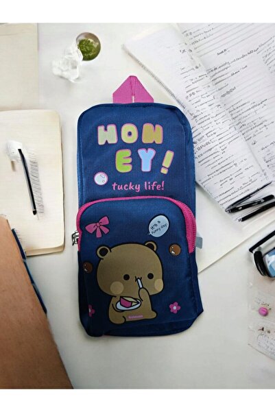 Relaxion Τσάντα/θήκη για στυλό Greyhound Honey Navy Blue με τρία διαμερίσματα...