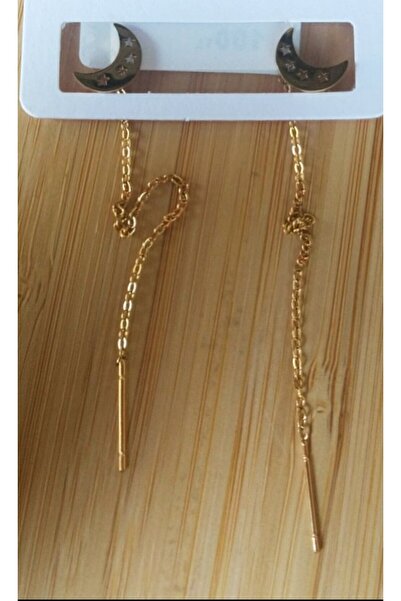 Monalisa Home Gold Color Metallic Moon Figured Dangle Earrings