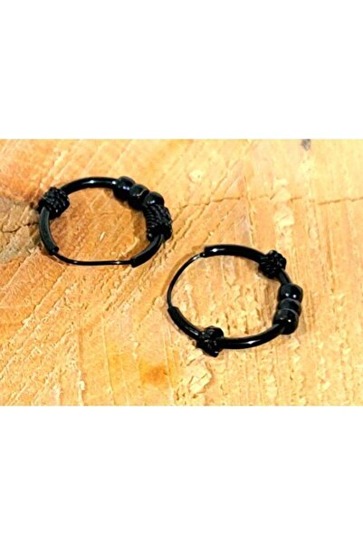 Monalisa Home Black Unisex Couple Earrings - Steel Ring