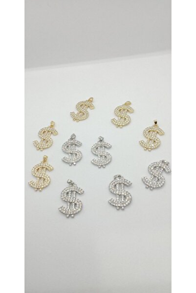 ndjewelry Silver Renk Taşlı Dolar Kolye Ucu