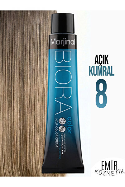 Marjinal Biora Saç Boyası - 8 Açık Kumral + Pierra Oksidan 60 ml