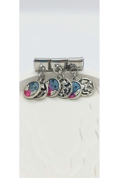 ndjewelry Astrology Detailed Double Color Dangle Nomination Charm