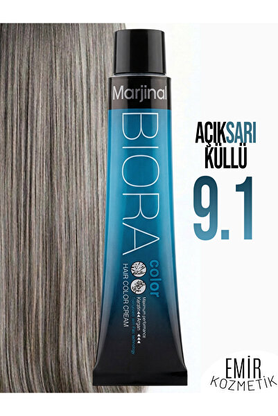 Marjinal Biora Saç Boyası - 9.1 Açık Sarı Küllü + Pierra Oksidan 60 ml