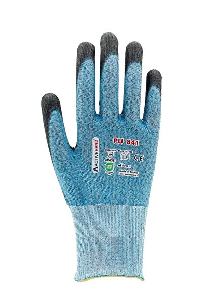 ACTIVEHAND قفاز مقاوم للقطع E المطلي بالبولي يوريثين Pu-841