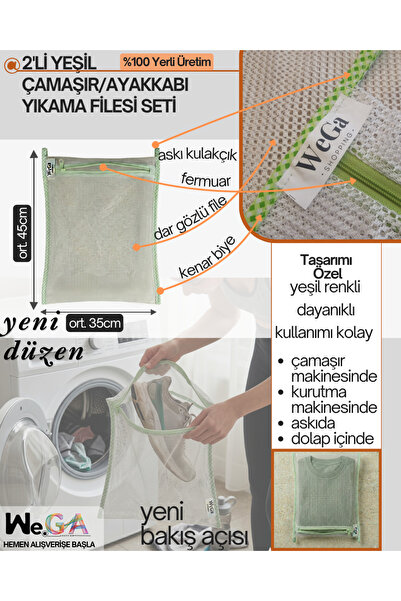 2’li Çamaşır/Ayakkabı Yıkama Filesi Seti