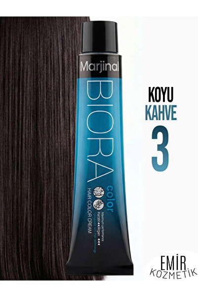 Marjinal Biora Saç Boyası - 3 Koyu Kahve + Pierra Oksidan 60 ml