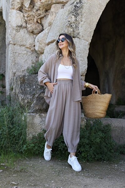 bytugcekaya Σετ Σαλβάρ με Πουκάμισο από Βιζόν