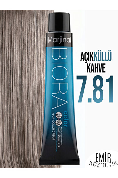Marjinal Biora Saç Boyası - 7.81 Açık Kahve Küllü + Pierra Oksidan 60 ml