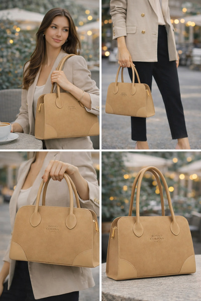 Rosso Collina Γυναικεία τσάντα ώμου Modena από συνθετικό δέρμα Rawen με φερμο...