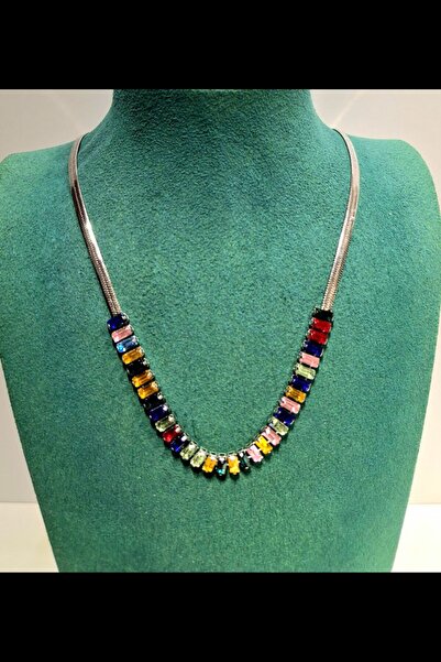 Monalisa Home Silver Color Luxurious Figured Showy Steel Necklace