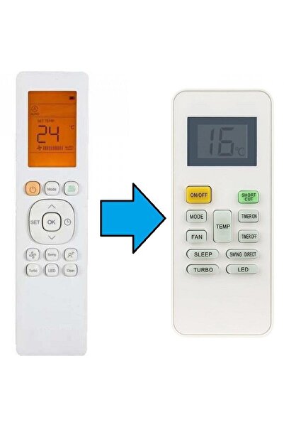 Bosch ile Uyumlu Type:RG10B(G)BGEF Klima Kumandası-Resimde Sağdaki Gönderilir