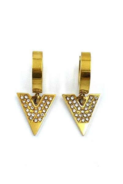 Monalisa Home Gold Color Figured Steel Earrings