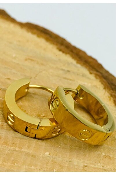 Monalisa Home Gold Color Figured Steel Earrings