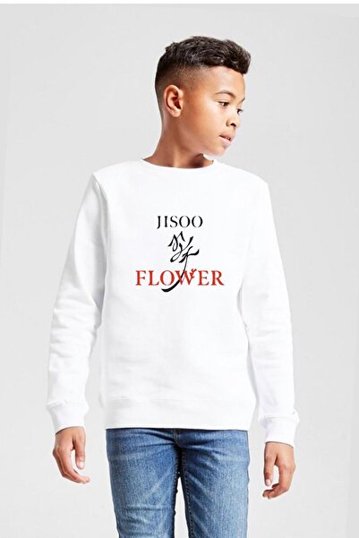 Tshirthane Παιδικό φούτερ Jisoo Flower White 2ip