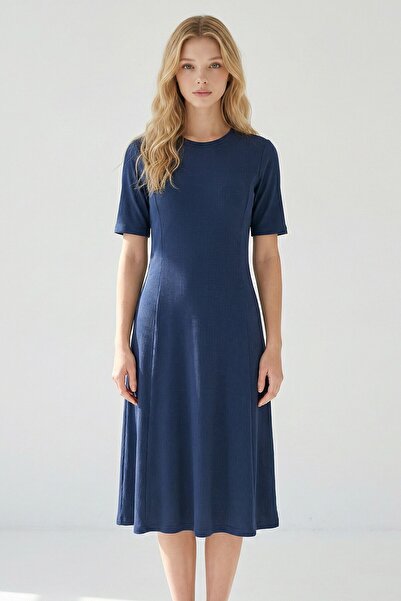 bacc Φόρεμα από ύφασμα Modal με αγκράφα σε μπλε ναυτικό χρώμα