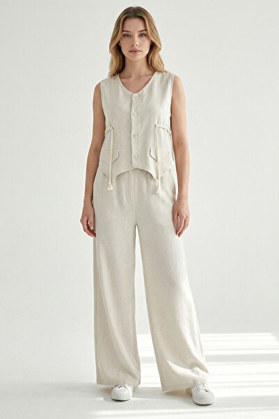 bacc Σετ πουκάμισο από λινό Alaçatı με λεπτομέρειες από σχοινί στα πλαϊνά