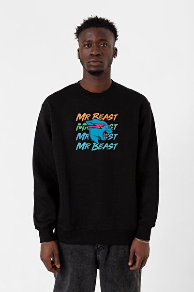 Tshirthane Mr Beast Lettern crna muška 2ip majica