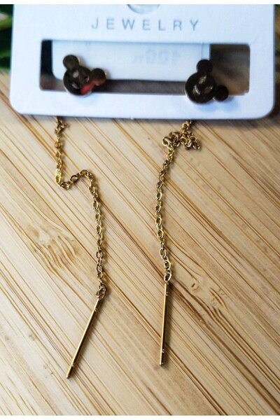 Monalisa Home Gold Color Metallic Figured Dangle Earrings