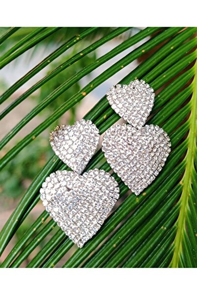 Monalisa Home Silver Color Zircon Stone Luxury Evening Dress Earrings