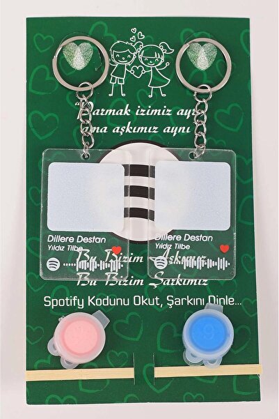 Monalisa Home Silver Lover Fingerprint Keychain Set
