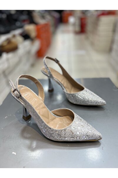 Hacıoğlu Ayakkabı Pantofi cu toc elegant pentru femei Vollex Imported Glitter