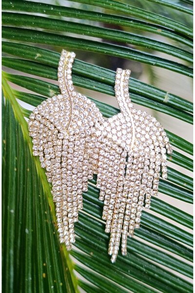 Monalisa Home Yellow Color Zircon Stone Luxury Evening Dress Earrings