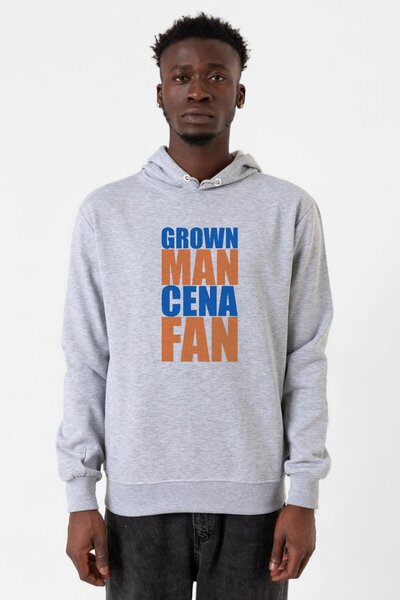 Tshirthane WWE Grown Man Cena Fan Sivkasta muška majica sa kapuljačom 3-špica