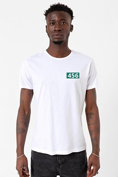 Tshirthane Squid Game Player 456 White Men's Oversized Tshirt