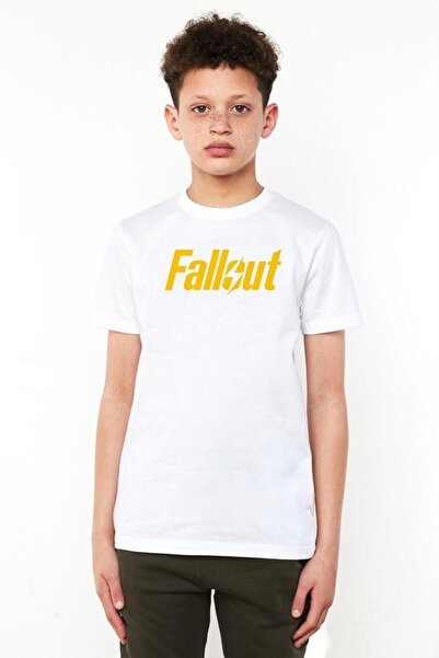 Tshirthane Fallout Lettern Λευκό Παιδικό Ποδηλατικό Μπλουζάκι