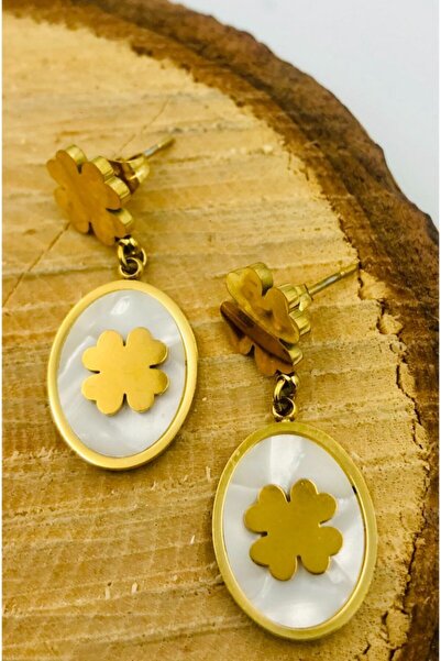 Monalisa Home Figured Steel Earrings - Gold Color