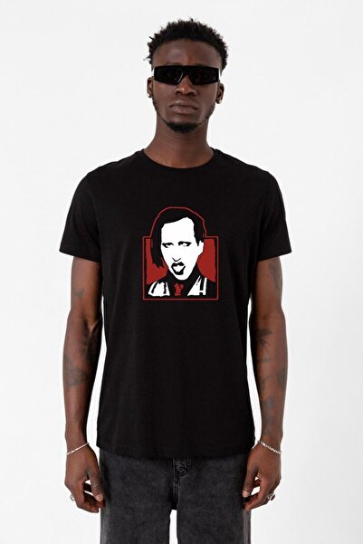 Tshirthane Marilyn Manson Shadow Black pentru bărbați tricou