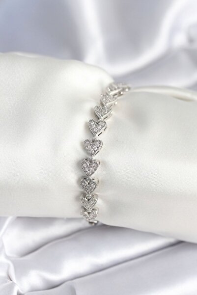 Skygo Brass Silver Color Heart Model Women's Bracelet - Tj-Bb7981