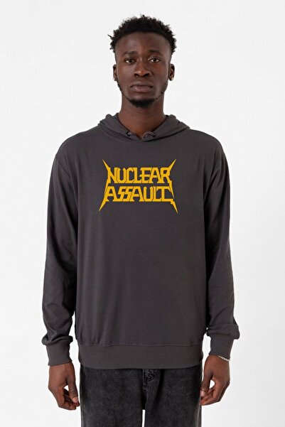 Tshirthane Nuclear Assault Lettern Smoked muška 2ip majica sa kapuljačom