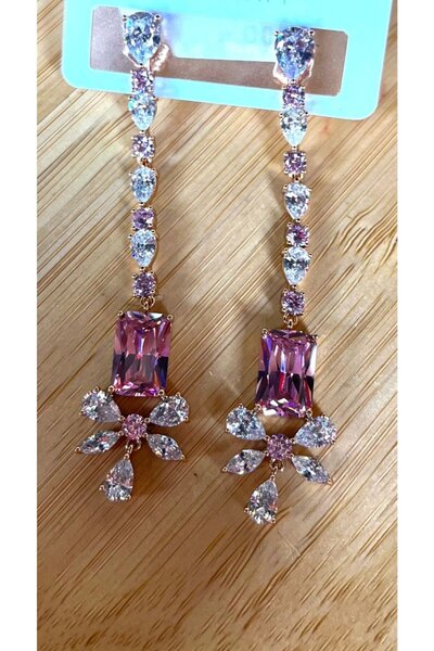 Monalisa Home Luxury Evening Dress Earrings with Gold Color Stone Hanging Fig...
