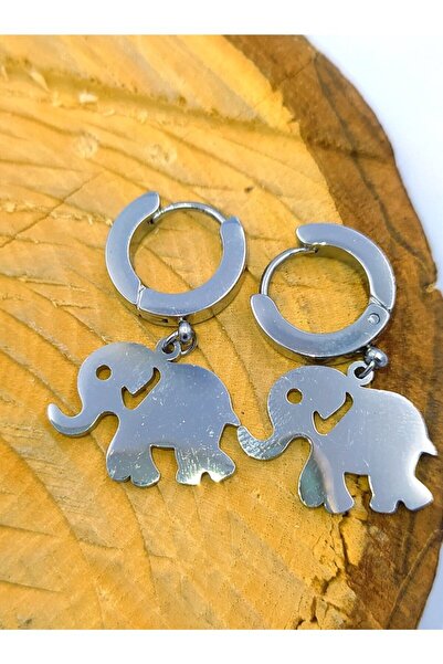 Monalisa Home Silver Color Figured Steel Earrings