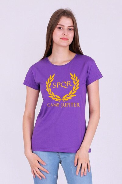 Tshirthane Camp Jupiter Mor Renk bumbac 100% guler rotund Tricou cu mânecă sc...
