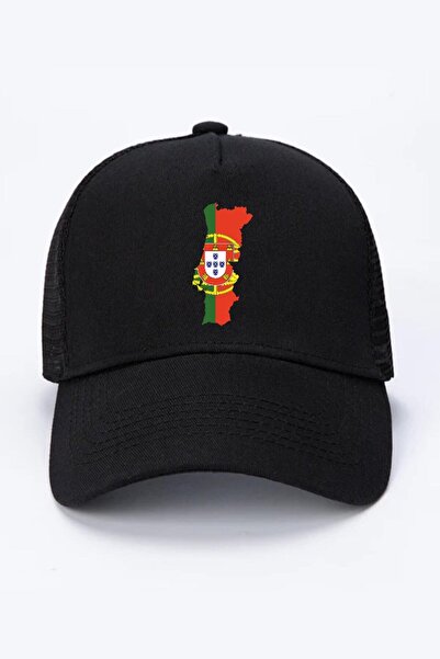Tshirthane Euro 24 Portugal Siyah Fileli Şapka